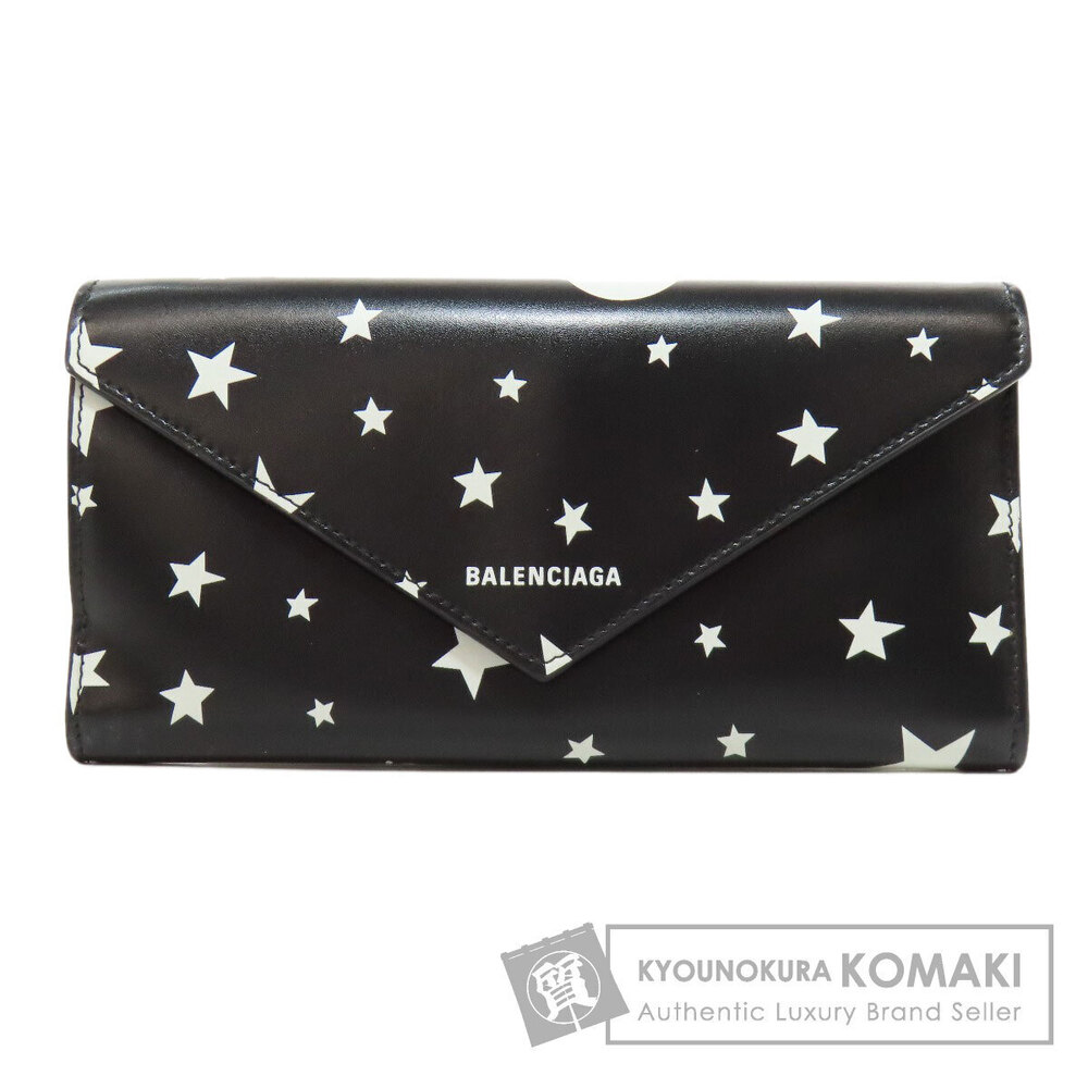 Balenciaga Star Motif Long Wallet Calfskin